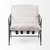 Cream Upholstered Padded Seat Accent Chair With Black Metal Frame N270-380646