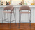 Set of Two 30" Brown and Black Shearling and Steel Low Back Bar Height Bar Chairs N270-555743