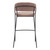 Set of Two 30" Brown and Black Shearling and Steel Low Back Bar Height Bar Chairs N270-555743