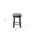 Set of Two 24" Gray And Espresso Faux Leather And Solid Wood Swivel Backless Counter Height Bar Cha N270-516204