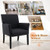Fabric Upholstered Executive Guest Armchair with Rubber Wood Legs-Black - Color: Black D681-HW65741DK