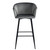 Set of Two 28" Gray And Black Velvet And Steel Low Back Bar Height Bar Chairs N270-483779