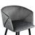 Set of Two 28" Gray And Black Velvet And Steel Low Back Bar Height Bar Chairs N270-483779