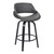 26" Gray And Black Faux Leather And Iron Swivel Low Back Counter Height Bar Chair N270-477165