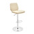 25" Cream And Silver Faux Leather And Steel Swivel Adjustable Height Bar Chair N270-476795