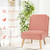 Velvet Accent Armless Side Chair with Rubber Wood Legs for Bedroom-Pink - Color: Pink D681-HW67580PK