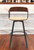 31" Cream and Black Faux Leather with Metal Swivel Bar Height Bar Chair N270-534456