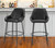 Set of Two 30" Black Faux Leather And Steel Bar Height Bar Chairs N270-555754