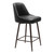 26" Black And Bronze Faux Leather And Steel Counter Height Swivel Bar Chair N270-555747