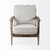 31" Light Gray And Brown Fabric Lounge Chair N270-380641