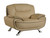47" Beige And Silver Leather Match Arm Chair N270-329461