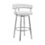 26" White And Silver Faux Leather And Stainless Steel Low Back Counter Height Swivel Bar Chair N270-476735