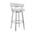 26" White And Silver Faux Leather And Stainless Steel Low Back Counter Height Swivel Bar Chair N270-476735