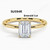 Color: 1 Karat Emerald Cut, Size: Moissanite S925 Silver - 18K Gold Plated Ring Female Cultivation  Q119-CJYD228714313MN