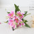 Color: WHITE - 1Pc Artificial Lilies Flower No Withering Non-fading Single Branch Multi-fork Artist F640-12000031871599067