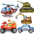 Color: Cream, Ballon Size: Other - Multi Theme Standing Balloon Excavator Fire Truck Helicopter Foi F640-12000038624137288
