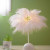 Color: Deep Sapphire - Creative Feather Table Lamp Warm White Light Tree Feather Lampshade Girl LED F640-12000034444238121