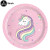 Color: plum - Unicorn Party Disposable Tableware Plates Cups Napkins Tablecloth Girl Birthday Unico F640-12000039294077043