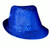 LED Flashing Fedora Hat with Blue Sequins A706-3995410