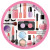 Color: WHITE - Make Up Birthday Party Decor Girls Women Favor Spa Makeup Disposable Tableware Numbe F640-12000037366470500
