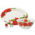 Gibson Home 4 Piece Ceramic Serving Set in White With Poinsettia Decorations D970-80614.04RR