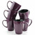 Elama Mulberry 14 oz Stoneware Mugs in Purple, Set of 6 D970-EL-MULBERRY-6PC-CUPS