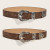 Color: black, Belt Length: 70cm - Western Brown PU Leather Vintage Belt Female Cowgirl Waist Belt w F640-12000039592429697