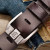 Color: black, Belt Length: 110cm - 130CM Leather Cowhide Men's Belt Fashion Metal Alloy Pin Buckle  F640-12000039794935751