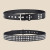 Color: Dark Grey, Belt Length: 110cm - Fashion New Square Bead Rivet Belt Metal Pyramid Belt Men an F640-12000048979520744