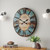 Turquoise Oversized Distressed Paris Wood Wall Clock Q280-TURCLP1887