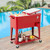 Portable Patio Cooler with Bottom Storage Shelf and Bottle Opener-Red - Color: Red D681-NP12523RD