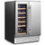 2-in-1 Beverage and Wine Cooler with Independent Temperature Control and LED Lights-Silver B593-FP10382US