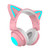 Wireless Cat Ear Headset Noise Canceling Longer Playtime Lighting Headphones over Ear Folding Headp K484-PEL_0R6C0TER