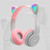 P47m Cute Cat Ears Luminous Head-mounted Headphones Wireless Bluetooth Game Headset gray pink K484-FQZCO_C832NNK3