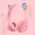 P47m Cute Cat Ears Luminous Head-mounted Headphones Wireless Bluetooth Game Headset gray pink K484-FQZCO_C832NNK3
