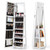 360?° Swivel Jewelry Armoire Standing Jewelry Organizer with Full Length Mirror and Back Shelves-Wh D681-JV12477WH
