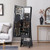 Freestanding Full Length LED Mirrored Jewelry Armoire with 6 Drawers-Rustic Brown - Color: Rustic B D681-JV10585CF