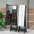 Freestanding Full Length LED Mirrored Jewelry Armoire with 6 Drawers-Rustic Brown - Color: Rustic B D681-JV10585CF