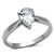 TK994 - High polished (no plating) Stainless Steel Ring with AAA Grade CZ  in Clear A874-TK994