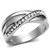 TK626 - High polished (no plating) Stainless Steel Ring with Top Grade Crystal  in Clear A874-TK626