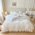 Pattern: Beige, Dimensions: Bed Skirt 200cm - Washed Cotton Four-piece Set Girlish Heart Duvet Cover Q119-CJCS194850806FU