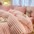 Color: Girls pink, Bedding Size: 1.8M fitted sheet - High-end Dehaired Angora Milk Fiber Bed Thicke Q119-CJCS254702836JQ