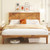 Twin/Full/Queen Size Bed Frame with Headboard and Storage Space-Queen Size - Color: Natural - Size: D681-HU10859NA-Q