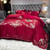 Color: Red, style: 1.8fitted sheet 200x230 - High End Luxury European Satin Wedding Four Piece Set Q119-CJCS162191423WD
