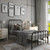 Twin Black Metal Bed Frame with Slatted Rounded Corners Headboard and Footboard Q280-TWBLKMP10795824