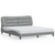 Bed Frame with LED without Mattress "Hvar" Light Gray 76"x79.9" Fabric A949-3213741