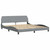 Bed Frame with LED without Mattress "Hvar" Light Gray 76"x79.9" Fabric A949-3213741