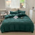 Color: Gemstone Green, Size: 1.8m 4PCs Quilt Cover 180x220 - Solid Color Super Soft Washed Cotton B Q119-CJCS244183143QJ