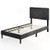 Twin/Full/Queen Size Upholstered Platform Bed Frame with High Headboard-Twin - Color: Gray - Size:  D681-HU10905GR-T