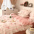Color: Fragrant butterfly flat sheet, Bedding Size: 1.5M 4Pcs set - French Blue Rose Ruffle Cotton  Q119-CJCS158670729CX